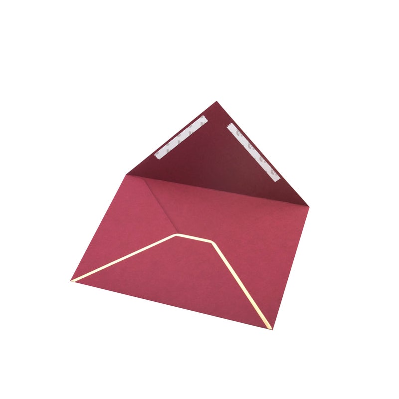 CHRIZ.Z A7 Envelopes - 25-Pack V Flap Foil Border Luxury Mailing Envelopes for 5"" x 7"" Cards - for Wedding, Invitations, Baby Shower, Graduation, Birthday, Bridal Shower, Christmas - 5.25"" x 7.25"" (Burgundy) - Image 4